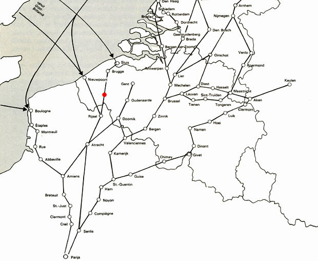 het netwerk van middeleeuwse pelgrimsroutes doorheen en vanuit ons land