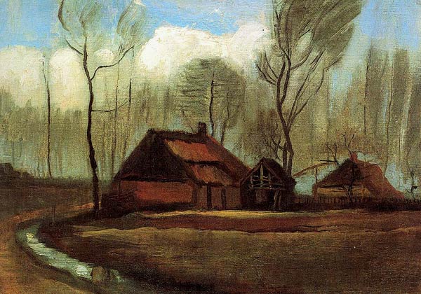 Huisjes tussen bomen. Vincent Van Gogh, 1883 (Warschau, Mus. Coll. Johannes Paulus II)