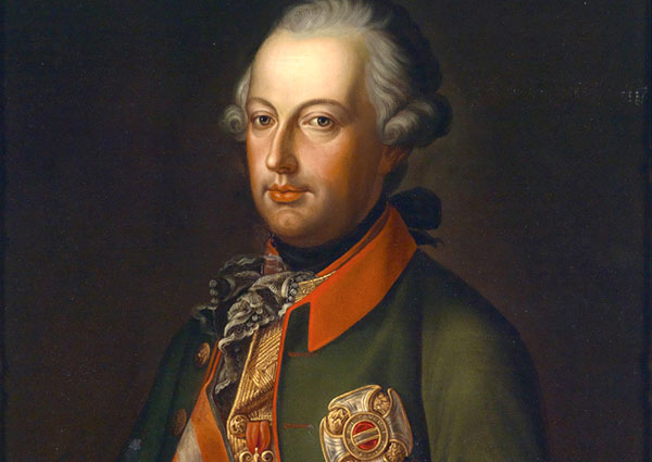 de Oostenrijkse keizer Jozef II (van 1780 tot 1790)