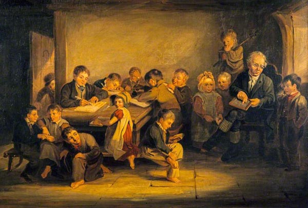 Een dorpsschool. George Frederick Harvey, 1825 (Edinburgh-National Galleries of Scotland)