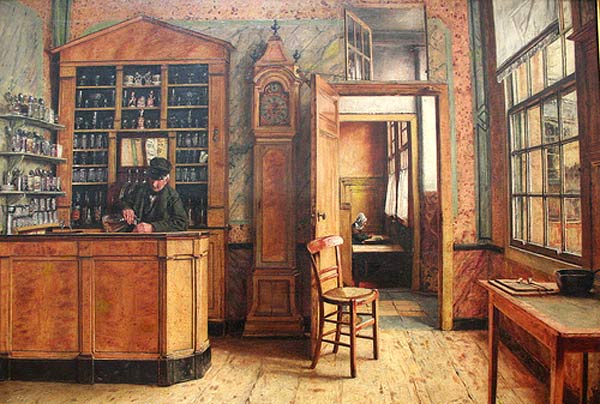 Interieur van een 19de-eeuwse herberg. Henri De Braekeleer. (Antwerpen, KMSK).